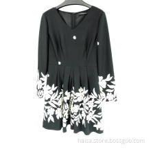 Ladies V Neck Waist Elegant Dress